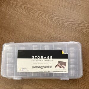 NEW Clear Storage Embellishment Organizer 28 plastic containers with lids.